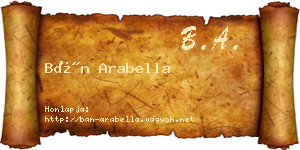 Bán Arabella névjegykártya